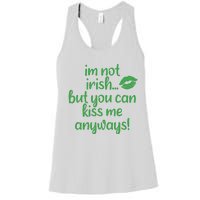 Plus Size St Patrick's Day Shirt, I'm Not Irish But You Can Kiss Me Anyway Women's Racerback Tank