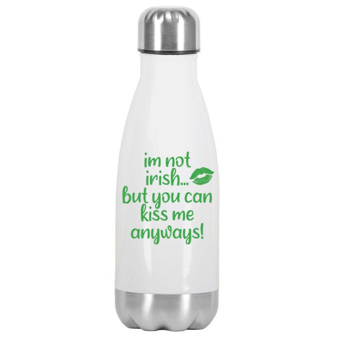 Plus Size St Patrick's Day Shirt, I'm Not Irish But You Can Kiss Me Anyway Stainless Steel Insulated Water Bottle