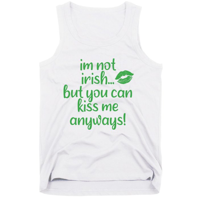 Plus Size St Patrick's Day Shirt, I'm Not Irish But You Can Kiss Me Anyway Tank Top