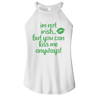 Plus Size St Patrick's Day Shirt, I'm Not Irish But You Can Kiss Me Anyway Women's Perfect Tri Rocker Tank