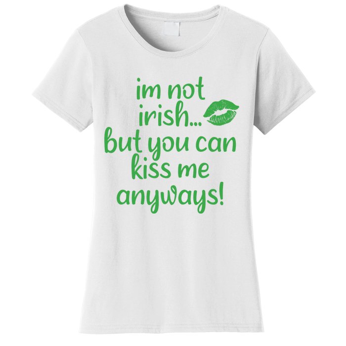 Plus Size St Patrick's Day Shirt, I'm Not Irish But You Can Kiss Me Anyway Women's T-Shirt