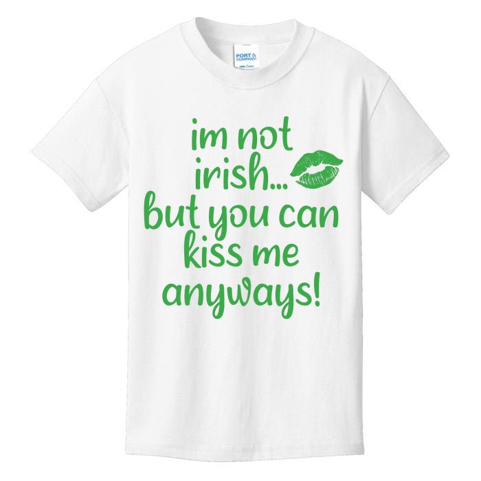 Plus Size St Patrick's Day Shirt, I'm Not Irish But You Can Kiss Me Anyway Kids T-Shirt