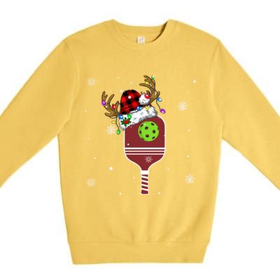 Pickleball Santa Sports Christmas Pickleball Player Gift Premium Crewneck Sweatshirt