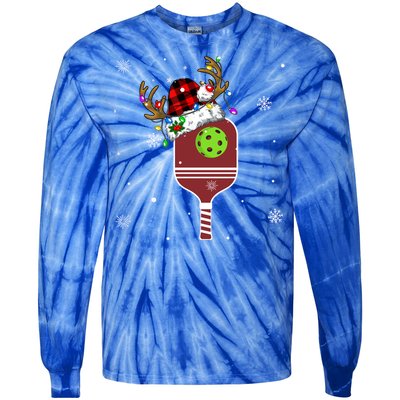 Pickleball Santa Sports Christmas Pickleball Player Gift Tie-Dye Long Sleeve Shirt