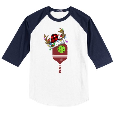 Pickleball Santa Sports Christmas Pickleball Player Gift Baseball Sleeve Shirt