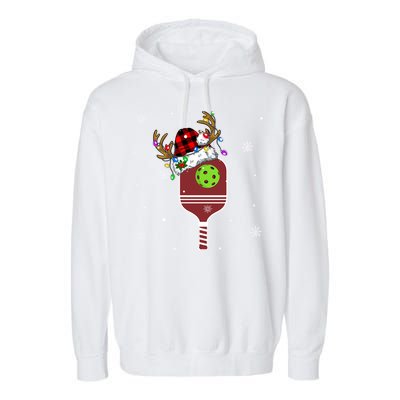 Pickleball Santa Sports Christmas Pickleball Player Gift Garment-Dyed Fleece Hoodie