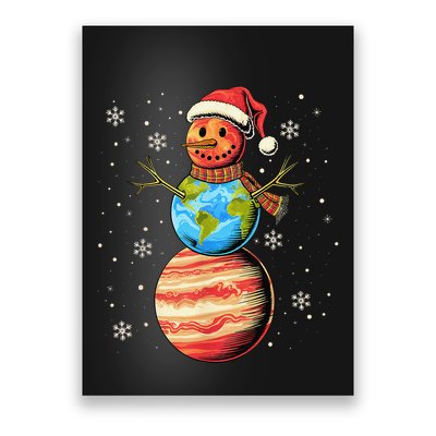 Planets Snowman Space Funny Christmas Astronomy For Poster