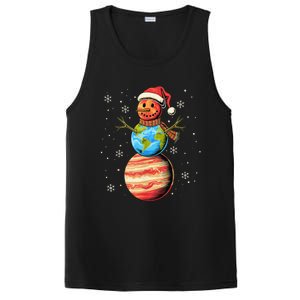 Planets Snowman Space Funny Christmas Astronomy For PosiCharge Competitor Tank