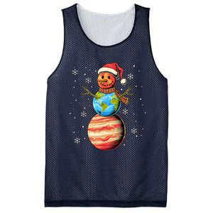 Planets Snowman Space Funny Christmas Astronomy For Mesh Reversible Basketball Jersey Tank