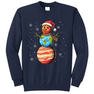 Planets Snowman Space Funny Christmas Astronomy For Tall Sweatshirt