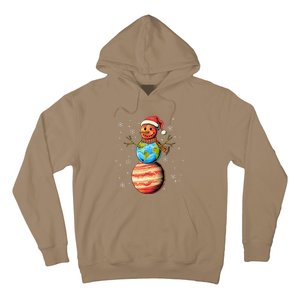 Planets Snowman Space Funny Christmas Astronomy For Hoodie