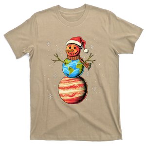 Planets Snowman Space Funny Christmas Astronomy For T-Shirt