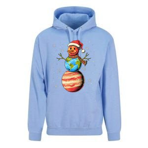 Planets Snowman Space Funny Christmas Astronomy For Unisex Surf Hoodie