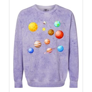 Planets Solar System Science Astronomy Space Lovers Colorblast Crewneck Sweatshirt