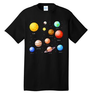 Planets Solar System Science Astronomy Space Lovers Tall T-Shirt