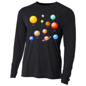 Planets Solar System Science Astronomy Space Lovers Cooling Performance Long Sleeve Crew