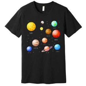 Planets Solar System Science Astronomy Space Lovers Premium T-Shirt