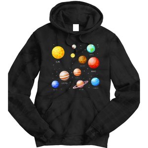 Planets Solar System Science Astronomy Space Lovers Tie Dye Hoodie