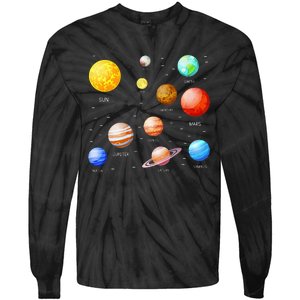 Planets Solar System Science Astronomy Space Lovers Tie-Dye Long Sleeve Shirt