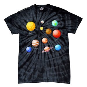 Planets Solar System Science Astronomy Space Lovers Tie-Dye T-Shirt