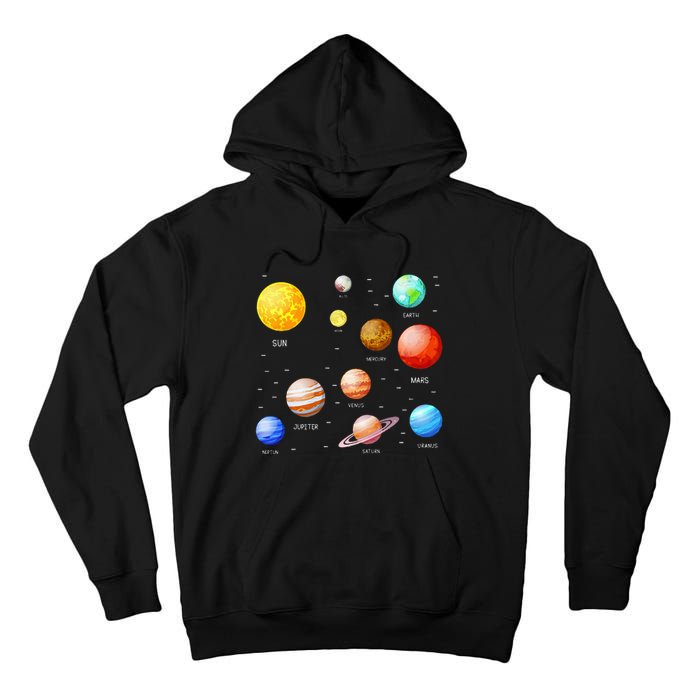 Planets Solar System Science Astronomy Space Lovers Tall Hoodie