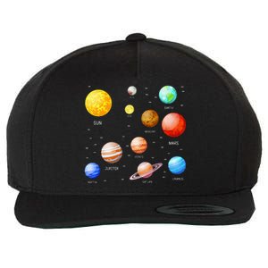 Planets Solar System Science Astronomy Space Lovers Wool Snapback Cap