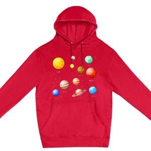 Planets Solar System Science Astronomy Space Lovers Premium Pullover Hoodie