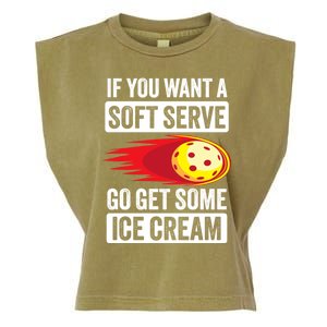 Pickleball Soft Serve Ice Cream Funny Pickleball Garment-Dyed Women's Muscle Tee