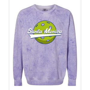 Pickleball Swoosh Santa Monica Ca Gift Colorblast Crewneck Sweatshirt