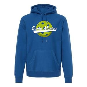 Pickleball Swoosh Santa Monica Ca Gift Premium Hoodie