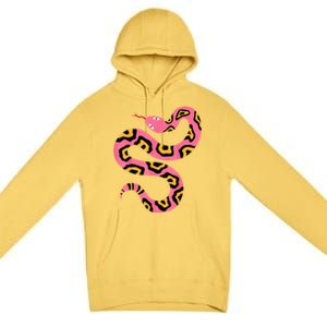 Pink Snake Sky Herpetologist Reptile Python Lover Premium Pullover Hoodie