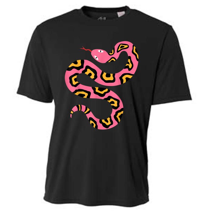 Pink Snake Sky Herpetologist Reptile Python Lover Cooling Performance Crew T-Shirt