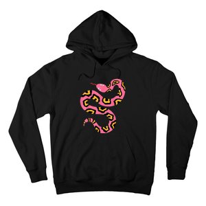 Pink Snake Sky Herpetologist Reptile Python Lover Hoodie