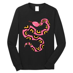 Pink Snake Sky Herpetologist Reptile Python Lover Long Sleeve Shirt