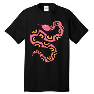 Pink Snake Sky Herpetologist Reptile Python Lover Tall T-Shirt