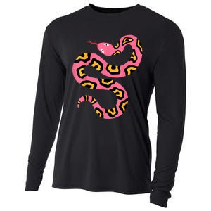 Pink Snake Sky Herpetologist Reptile Python Lover Cooling Performance Long Sleeve Crew