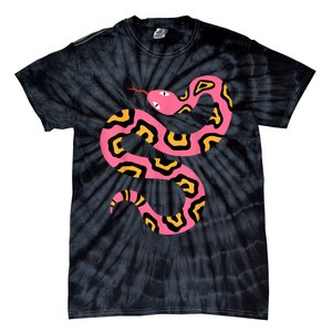 Pink Snake Sky Herpetologist Reptile Python Lover Tie-Dye T-Shirt