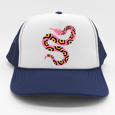 Pink Snake Sky Herpetologist Reptile Python Lover Trucker Hat