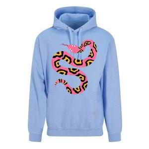 Pink Snake Sky Herpetologist Reptile Python Lover Unisex Surf Hoodie