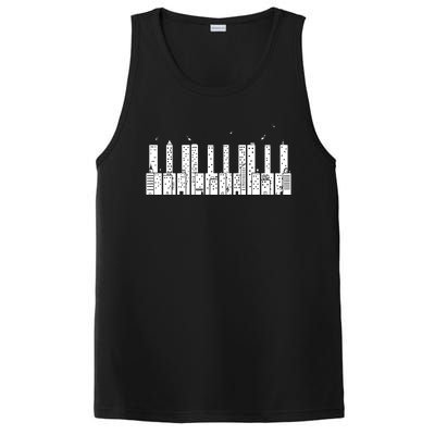 Piano Shirts Skyline Keyboard Music PosiCharge Competitor Tank