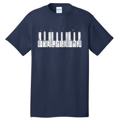 Piano Shirts Skyline Keyboard Music Tall T-Shirt