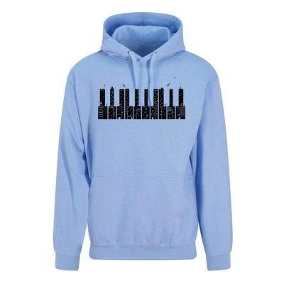 Piano Shirts Skyline Keyboard Music Unisex Surf Hoodie