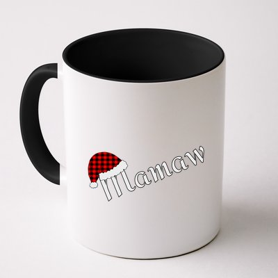 Plaid Santa Sleep Hat Mamaw Gift Mug