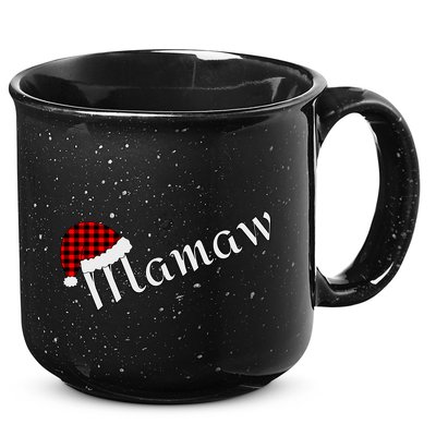 Plaid Santa Sleep Hat Mamaw Gift 15oz Campfire Ceramic Mug