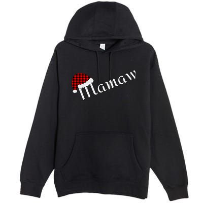 Plaid Santa Sleep Hat Mamaw Gift Premium Pullover Hoodie