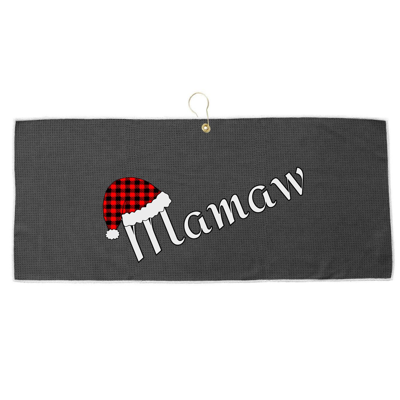 Plaid Santa Sleep Hat Mamaw Gift Large Microfiber Waffle Golf Towel