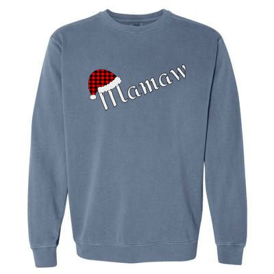 Plaid Santa Sleep Hat Mamaw Gift Garment-Dyed Sweatshirt