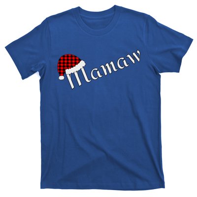 Plaid Santa Sleep Hat Mamaw Gift T-Shirt