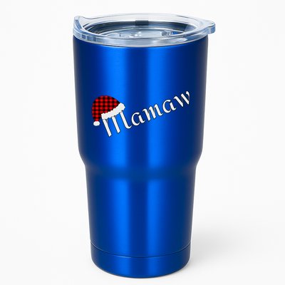 Plaid Santa Sleep Hat Mamaw Gift Tumbler
