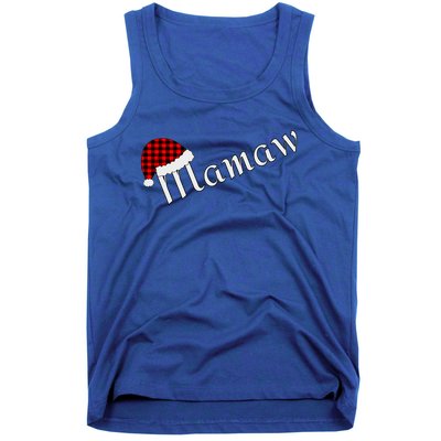 Plaid Santa Sleep Hat Mamaw Gift Tank Top